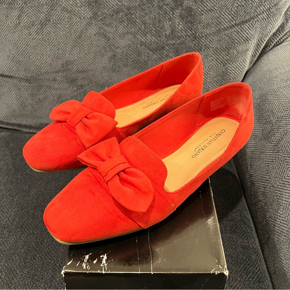 Christian Siriano for Payless Faux Suede Square-Toe Flats Size 9.5